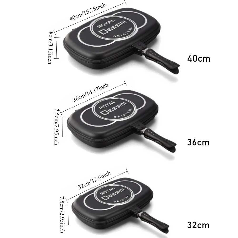 مقلاة شواء مزدوجة الجوانب مقلاة محمولة قابلة للطي غير لاصقة أداة الطبخ الشواء تجهيزات المطابخ مقبض مضاد للحرق للداخلية والخارجية