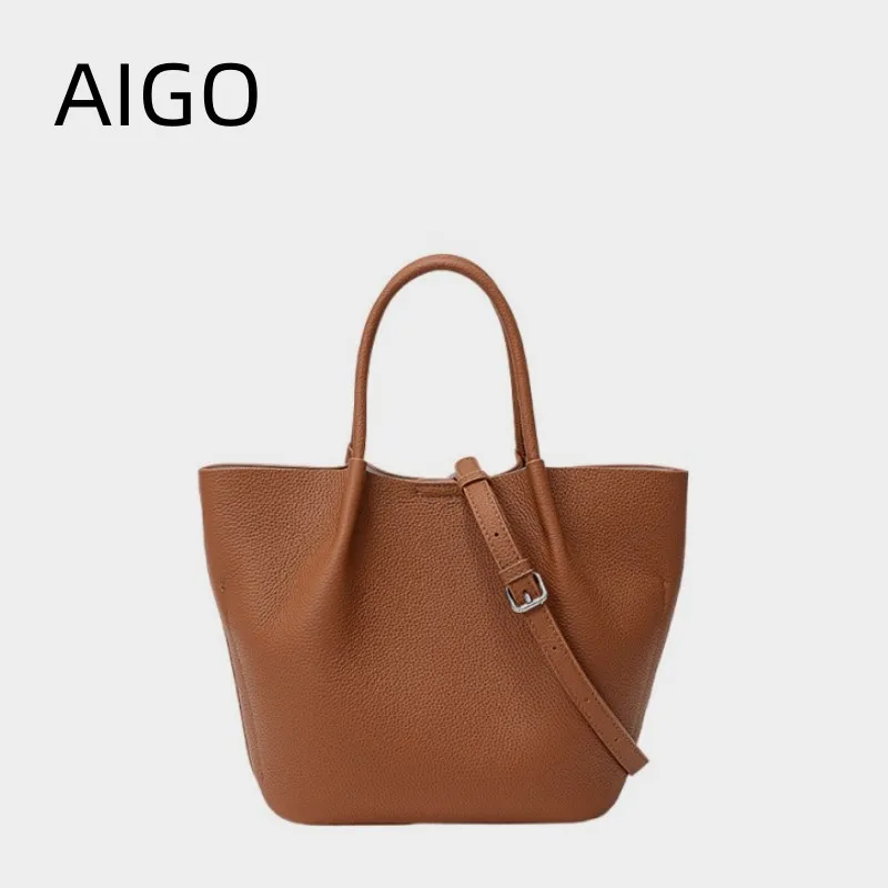 

AIGO 2024 Luxury Women New Large Capacity Bucket Shopper Tote Bag Women Handbag All-match Commuter Shoulder Bags For Women Bolas