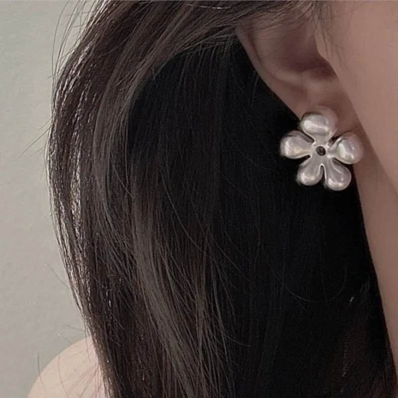 

Серьги-гвоздики VENTFILLE из стерлингового серебра 925 пробы с цветочным узором для женщин, универсальные, элегантные, нишевые, модные ювелирные изделия, подарок, дропшиппинг