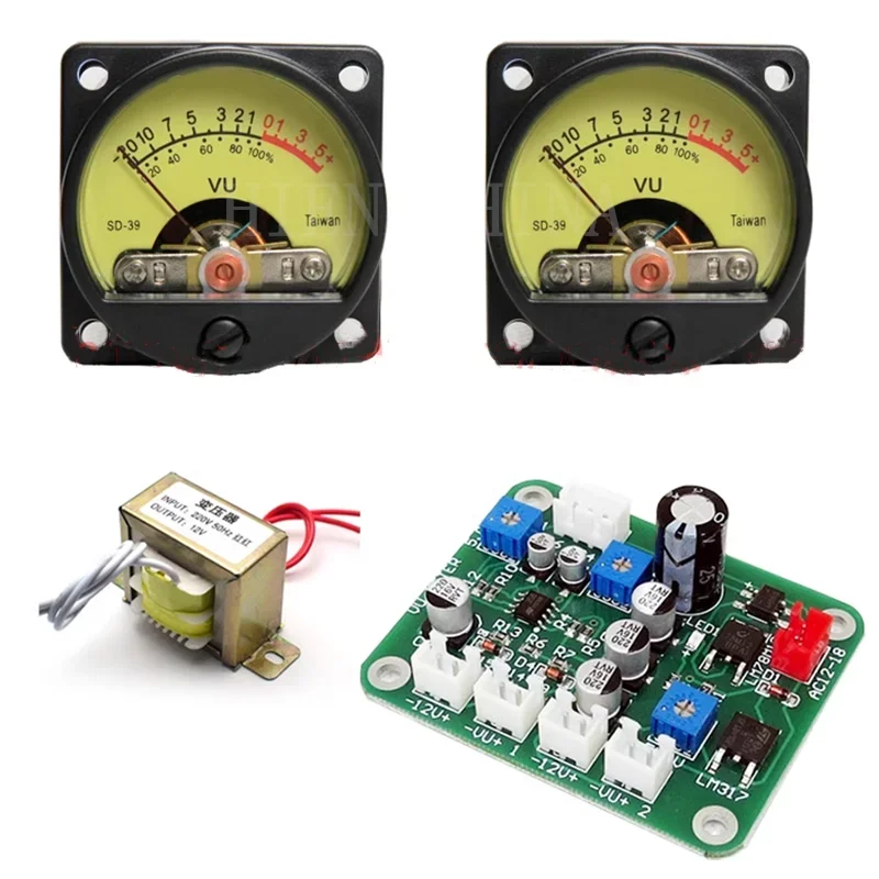 ZV-06 LED Backlight Adjustable Power Amplifier VU Meter Level Meter Head With Dedicated Transformer Power Cord Kit