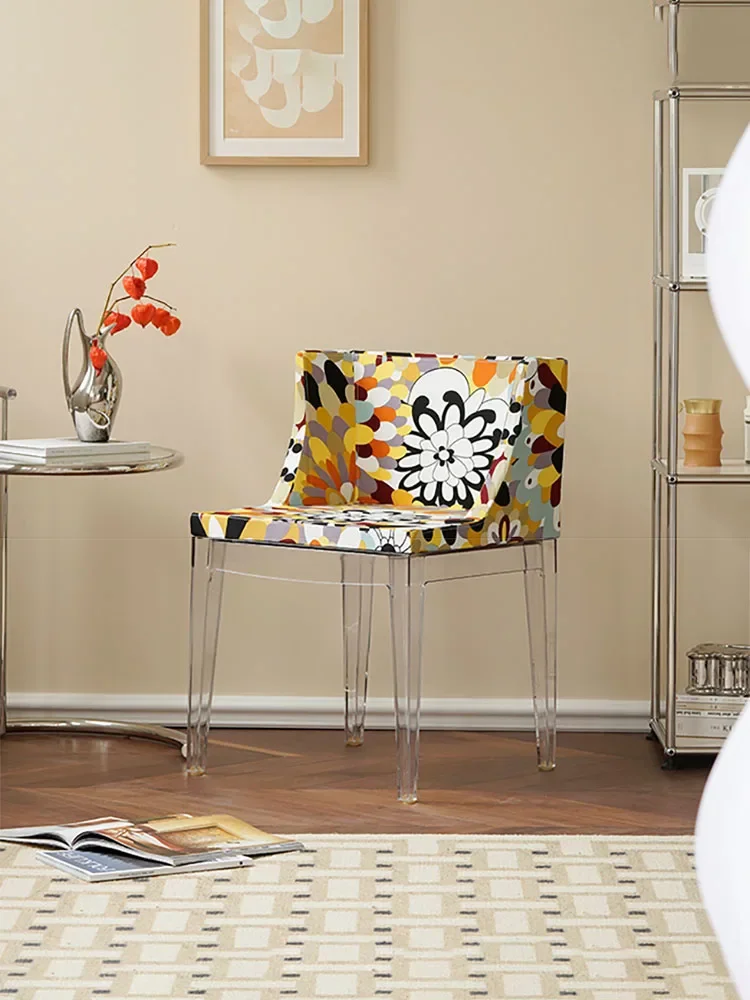 

Скандинавский кофейный стул, обеденный стул, мебель для гостиной, кресло, эргономичные акриловые расслабляющие стулья для ожидания, спинка, стулья для макияжа