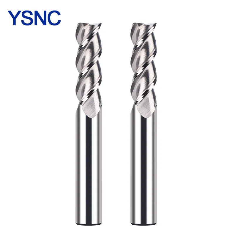 

YSNC 3 Flutes Carbide Milling Cutter HRC45 55 Tungsten End Mill D1 1.5 2 2.5 3 6 8 CNC Tool for CNC Tools Solid Carbide Aluminum