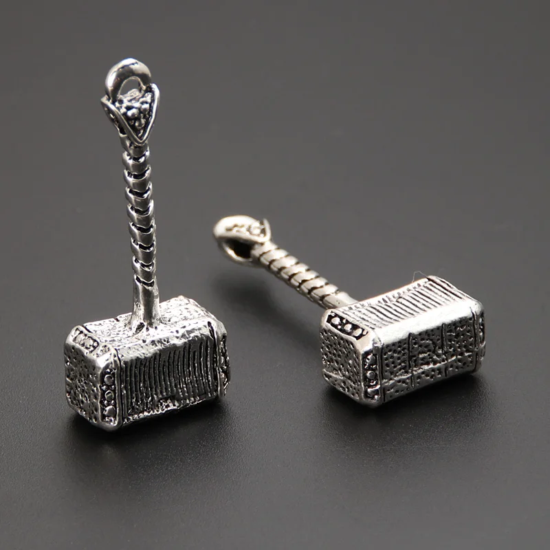 4pcs Silver Color 42x17mm Hammer Charms Hardware Tool Pendant For DIY Handmade Metal Alloy Jewelry Making Accessories