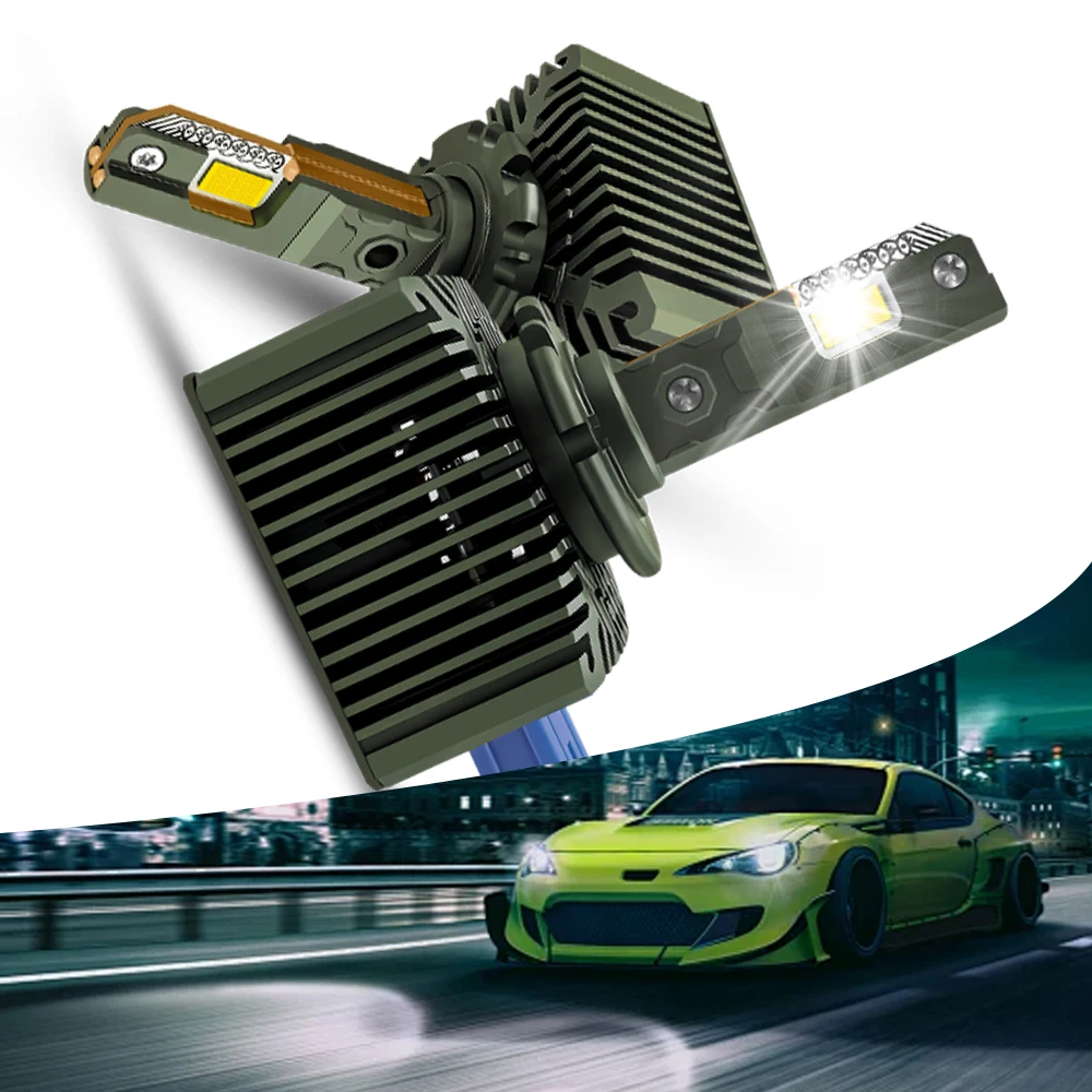 

2Pcs D3S LED Bulbs D1S Headlight D2S D4S D5S Car Light 80000Lumens 800% Brightnes with 4 Copper Tube 6000K White Plug and Play