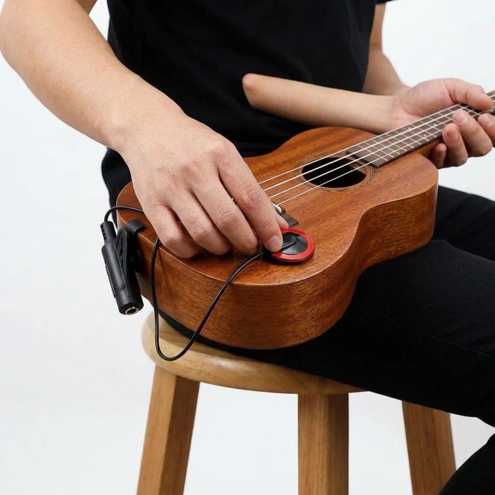 Clamp-on Guitar Pickup Wired Guitar Pickup String Instrument Accessory Black Plastic Portable