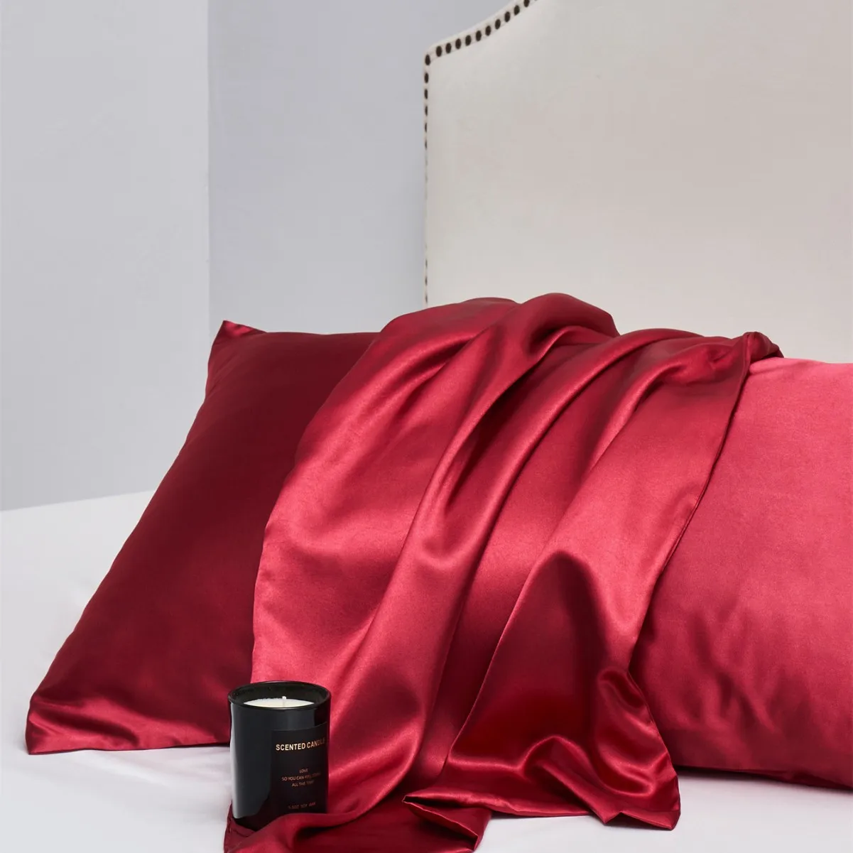 2PCS Satin Pillowcase Gifts Luxurious and Silky Throw Pillows with Envelope Closure 20x36 Inches Pillow Cover for Hair and Skin view 5