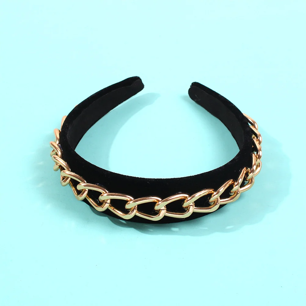 

Hoop Chain Design Anti-Slip Headband For Women Daily Party Use Simple Fashion Hair Accessories Women Headband Hair Styling Tool