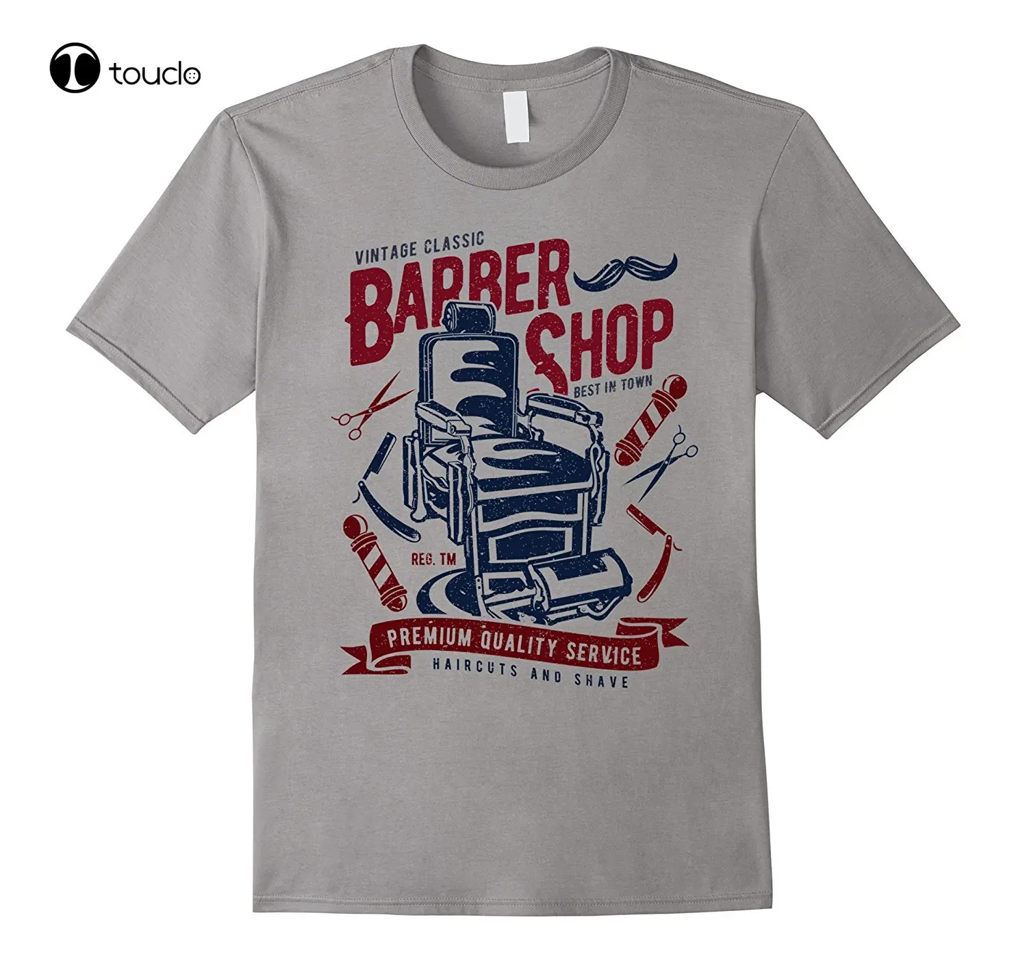 New Summer Fashion Men Tee Shirt Vintage Classic Barber Shop T-Shirt (Barber Tshirts) Casual T-Shirt Custom Aldult Teen Unisex