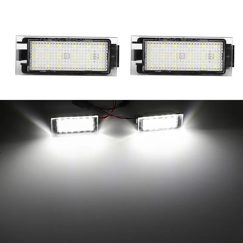 2PCS Car LED License Plate Light Number Lamp 6000K LED Tail Lights For Renault Clio Laguna Espace Megane Master 2002-2014