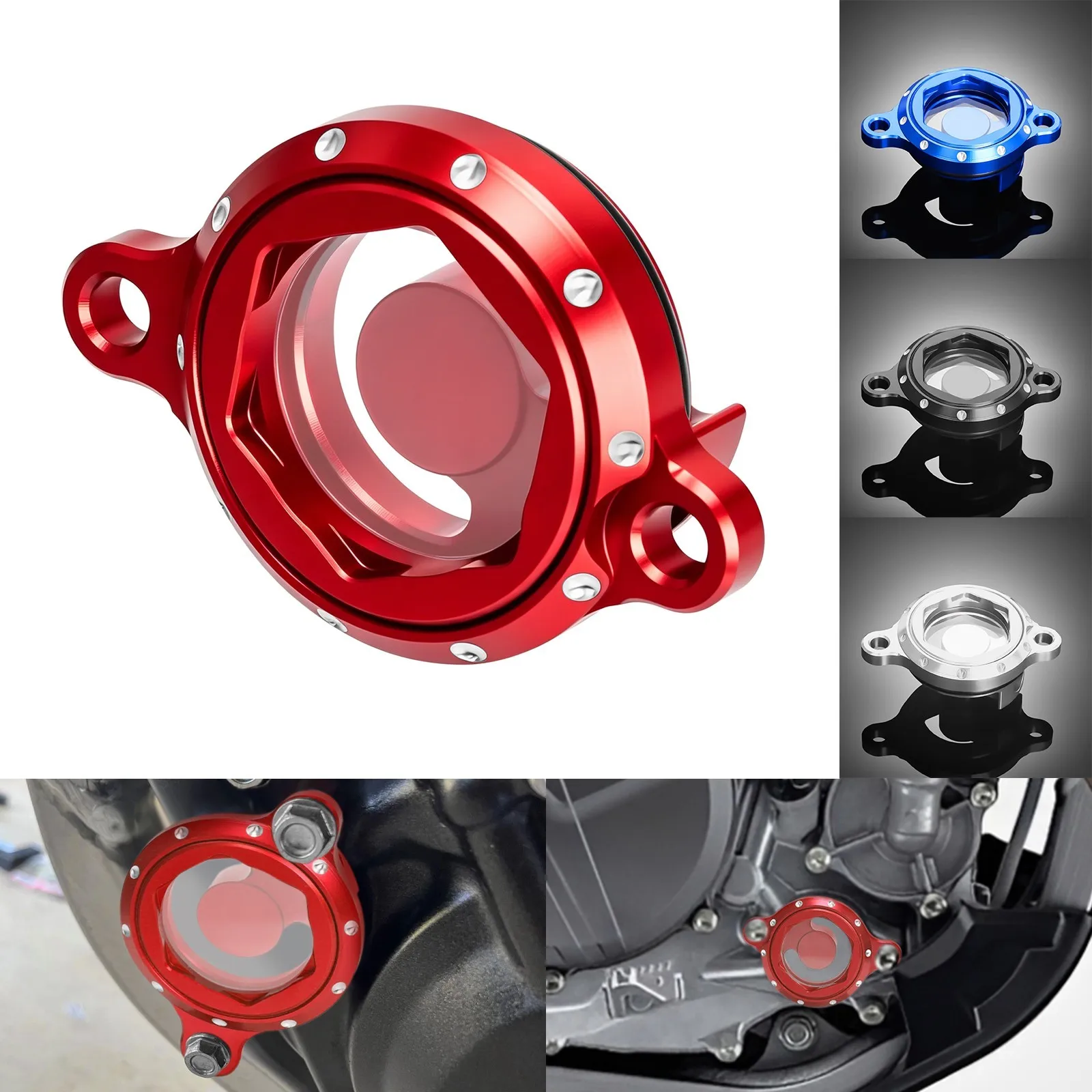 3D CNC Engine Oil Filter Cover For Honda CRF450X CRF450RX 450RWE CRF450RL 450R 450L 250RX 250R CRF250RWE