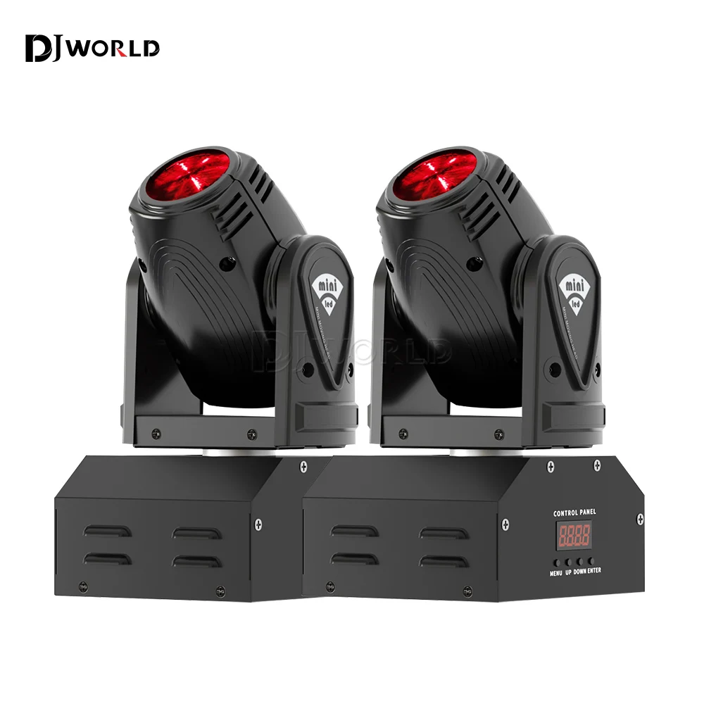 2PCS 10W Mini LED Spot Fascio di luce a testa mobile RGBW 4In1 DMX512 Effetto luce scenica Stroboscopio per spettacoli dal vivo DJ Nightclub Party