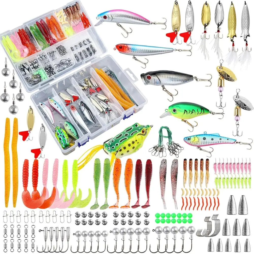 

Complete 327-Piece Fishing Tackle Kit with Box, Lures, Hooks, and Accessories for Bass and Trout