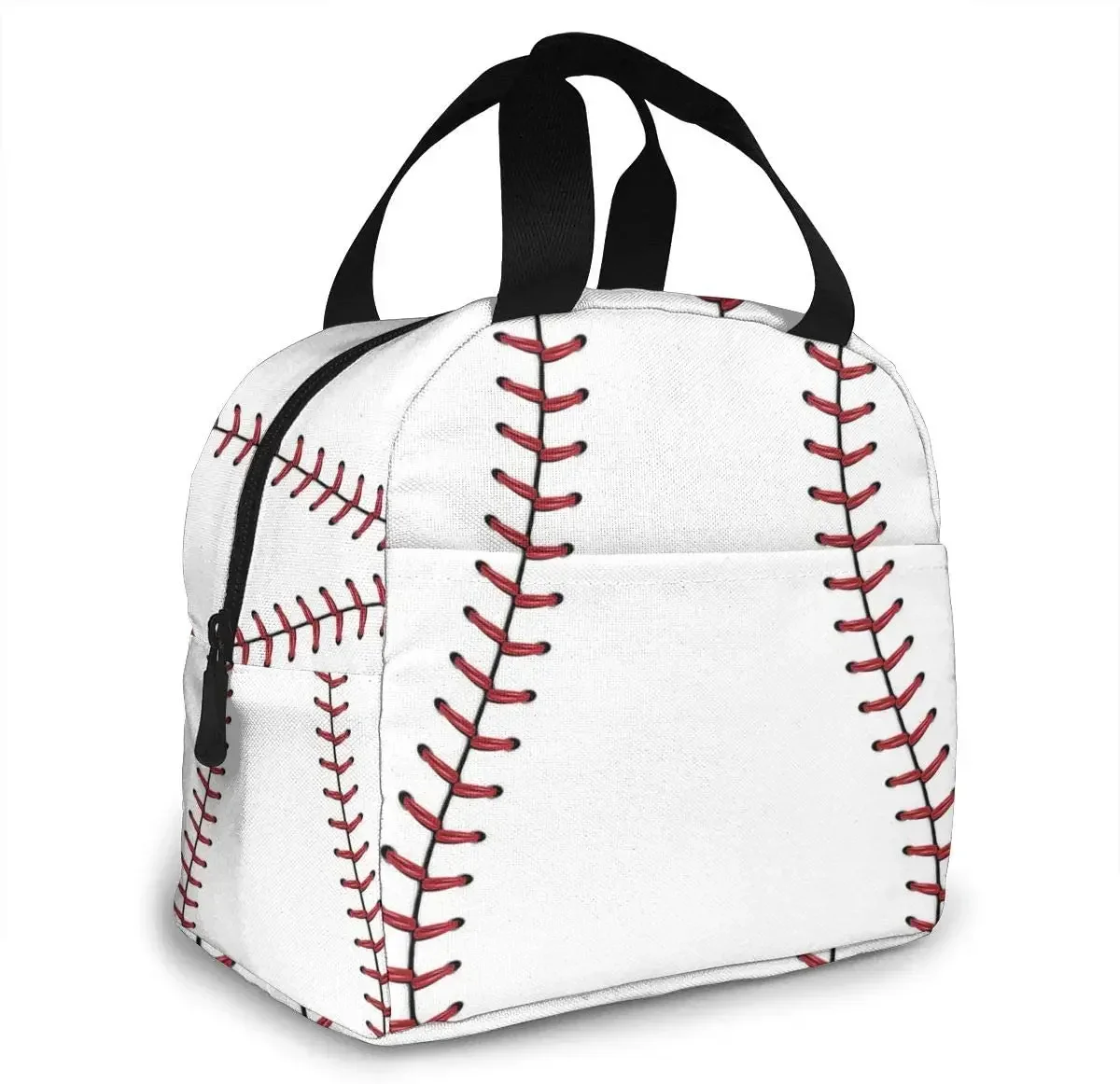 Baseball Lace Sport Insulated Lunch Bag Portable Thermal Cooler Box Reusable Picnic Tote Bento Bag For Men Women Kids Work