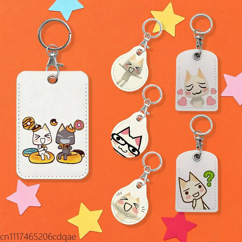 FOR Inoue Toro CUTE Cat Rectangular Keychain Bus House Access Card Protective Cover PU Leather ID Best Sellers