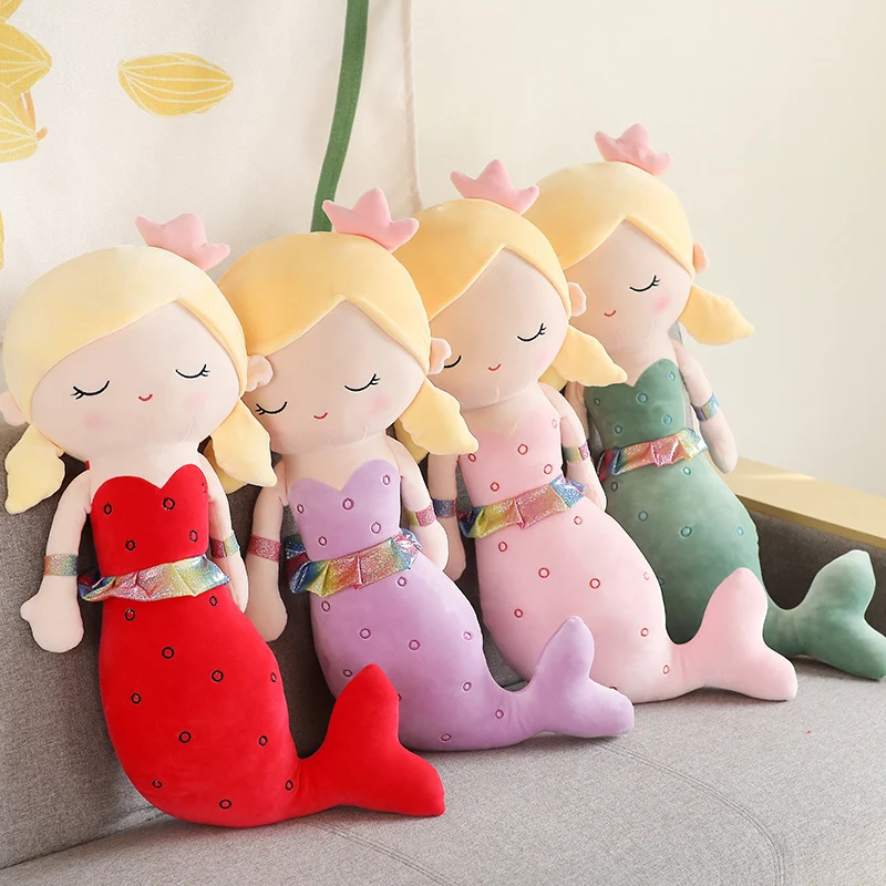 High Quality Large Mermaid Filled Cotton Stuffed Plush Toy for Girls Princess Rag Doll Marine Life Pillow Cushion Kids Present