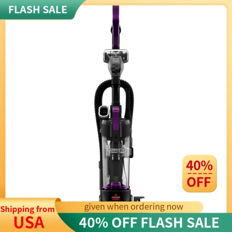 

BISSELL CleanView Compact Turbo Upright Vacuum with Quick Release Wand,Full Size Power,Compact Size for Apartments & Dorms,3437F