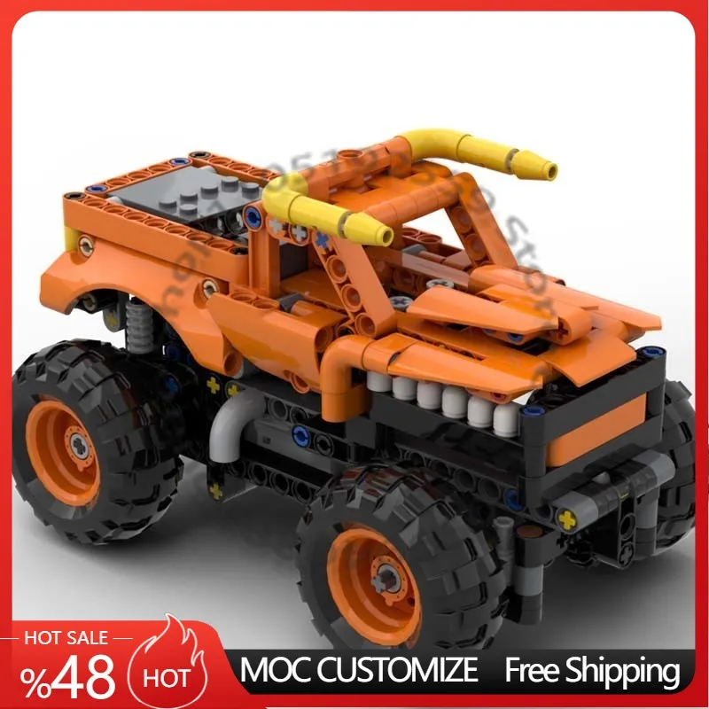 

304 PCS Speed King Bull-Themed Stunt Truck MOC Customize Modular Building Block Creative Design Simple DIY Boy Assembly Toy Gift