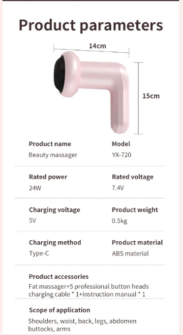 Home-charging slimming device, electric handheld for shoulders, waist, legs with multi-functional vibration.