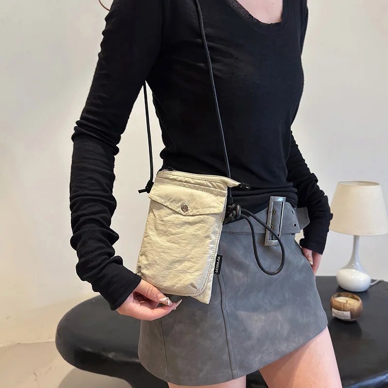 Straße gewaschen Nylon Umhängetasche für Frauen Mode Telefon Messenger Bag weibliche Geldbörsen Designer Schultertaschen – Detail 4