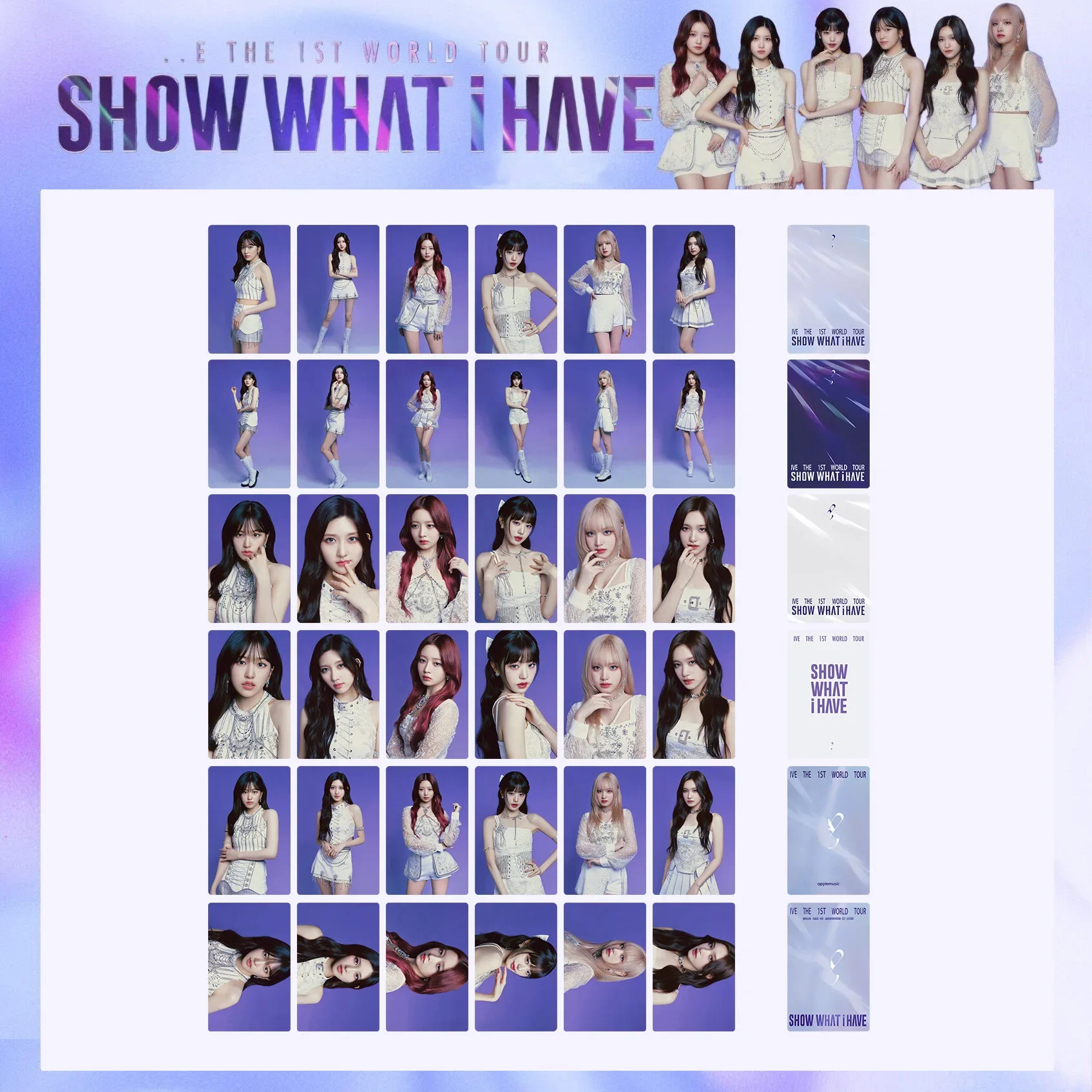 

6 шт. KPOP IVE THE 1ST WORLD TOUR SHOW WHAT I HAVE Открытки WonYoung REI YuJin LIZ LEESEO GAEUL Фотокарточки Коллекция фанатов