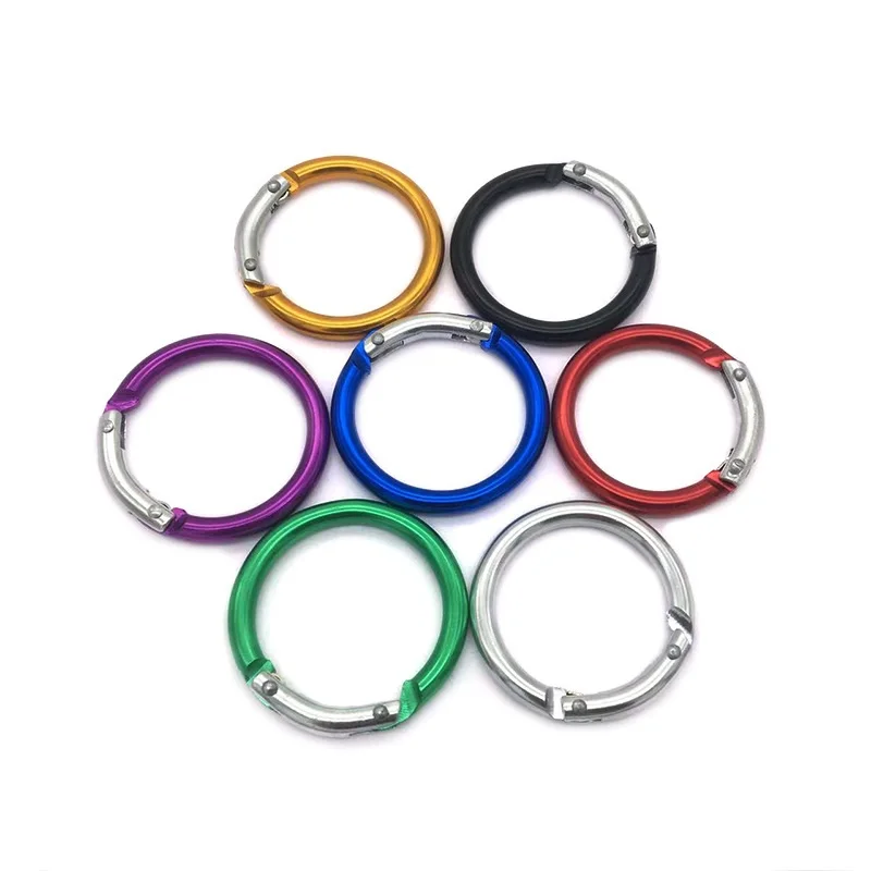 

1000Pcs/Lot Aluminum Alloy Plated Gate Spring O-Ring Buckles Clips Carabiner Purses Handbags Round Push Trigger Snap Carabiner