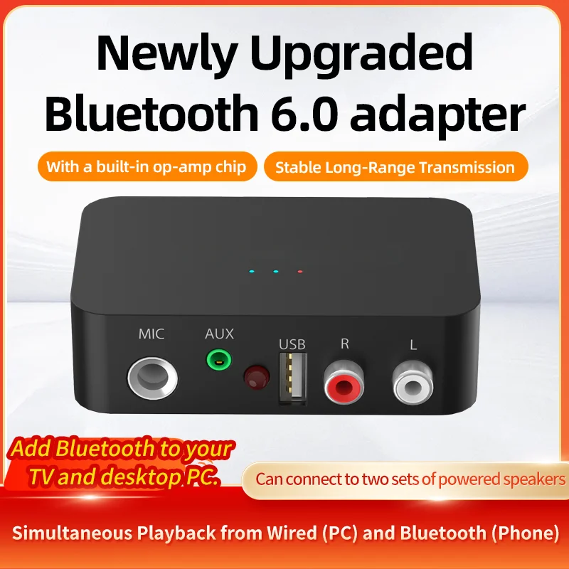

New 6.0 Bluetooth Receiver, Dedicated Amplifier for Speakers, Audio Module for Retrofitting Older Speakers, and Compatible With