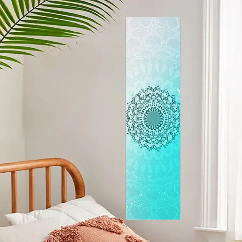 VIKAMA Modern Botanical Runner Rug, Deep Teal Palm Hallway Carpet Easy Care