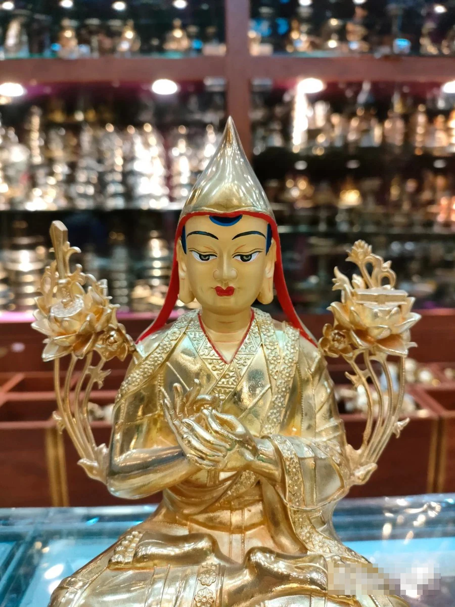 Buddhism Nepal Tibetan Buddhism home temple Patron saint altar high grade gilding tsongkhapa Buddha bless Safety Health luck