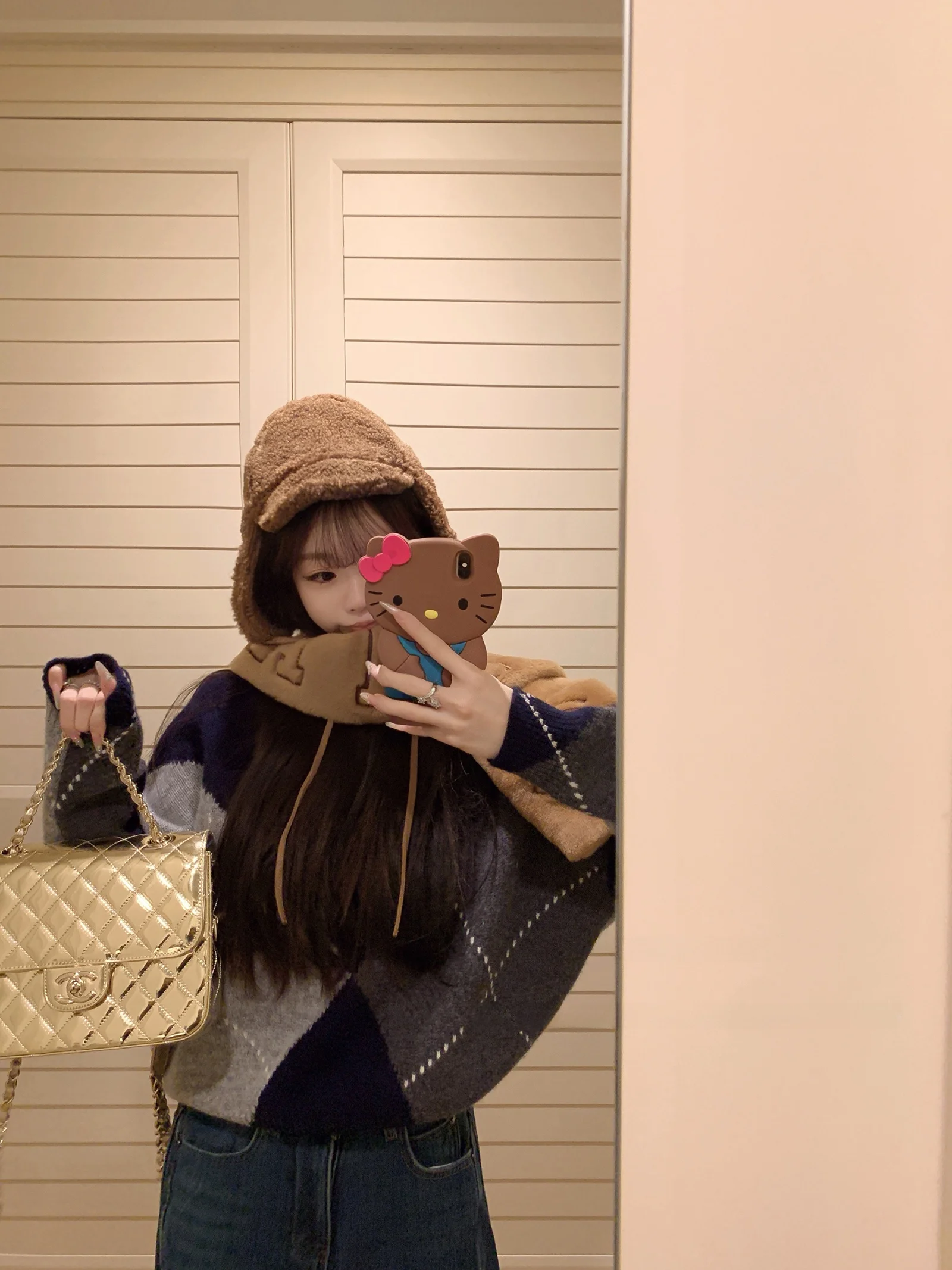 

00% Wool Plaid Sweater December And Fair Isle Diamond Design Anti-Aging id Knitwear Casual Loose Fit Long Sve Winter Sw...