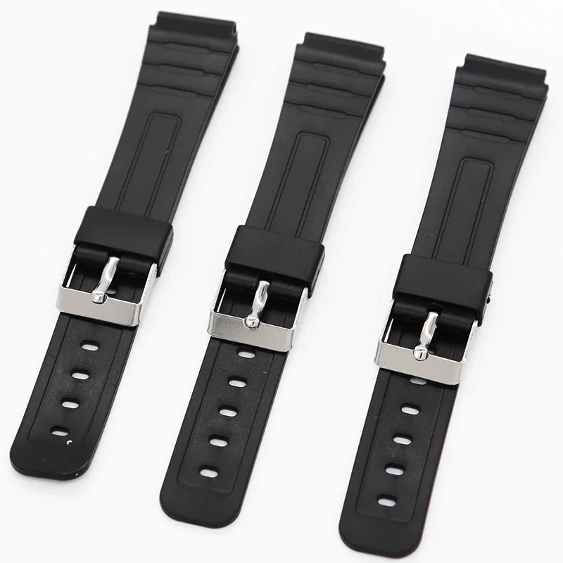 Bracelet for Casio W800H W800H A158/168 AE1200/1300 Silicone Watchband for SGW400 F91W F84 F105/108 Rubber Strap 16 18 20mm 22mm image 3