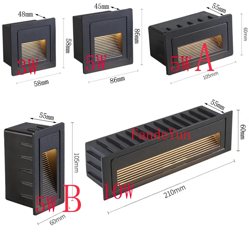 LED 3W 5W 10W Underground Waterproof Led Step Stair Lights Outdoor Footlight Recessed Corner Wall Lamp Exterior Garden Light