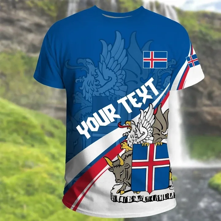 Fashion Iceland Flag Football T Shirts Trend Summer Short Sleeve National Emblem 3D Printed Sports Jersey Loose Breathable Tops