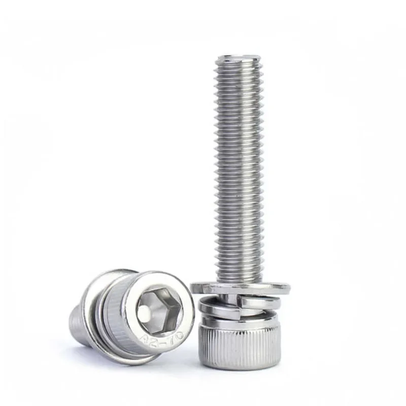 2~50PCS Hexagon Socket KnurledHead Bolt Combination Set M3M4 M5 M6 M8 M10 M12 304Stainless Steel Allen Hex Socket Cup Head Screw