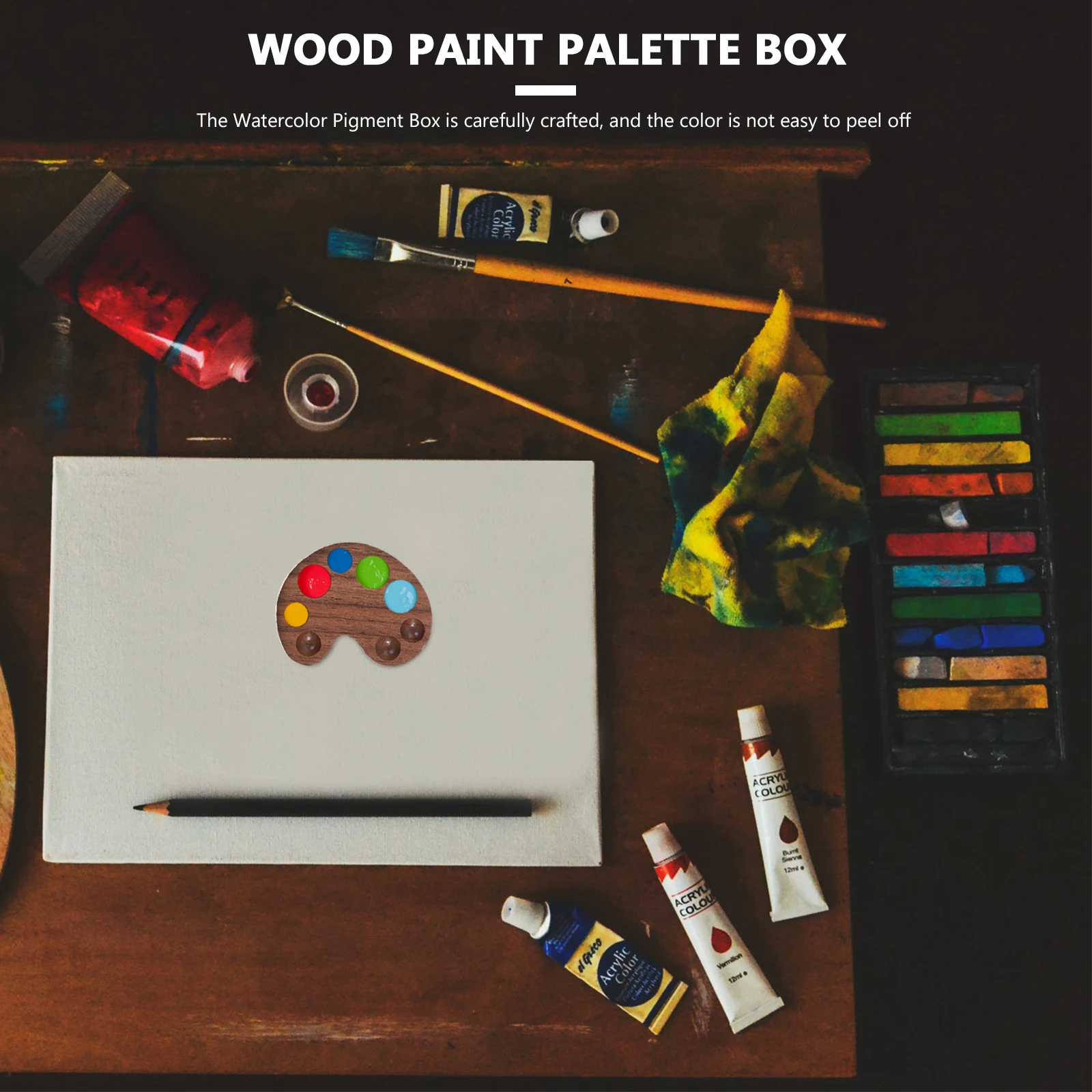 

Pigment Box Palette Watercolor Pallets for Adults Watercolour Mini Portable Wooden Paint