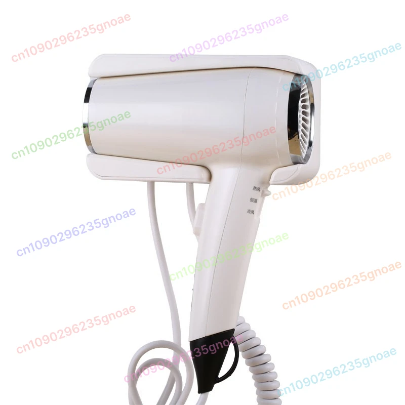 

1600W Wall Mounted Hair Dryer with Negative Ion Hardwear Mount Holder 3 Heat Speeds for Hotel Bathroom and Home Use