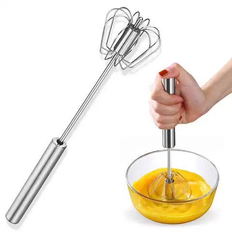 4-Speed Manual Handheld Blender - Battery-Free Multi-Functional for Mixing Whisking Egg Cream  Baking Cooking