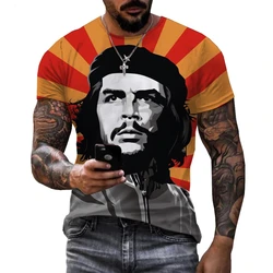 Che Guevara Muster 3D-Druck Sommer Männer O-Ausschnitt T-Shirts lässig Kurzarm übergroße Pullover Mode T-Shirts Männer Kleidung