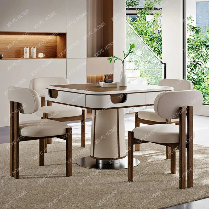 XXSolid wood mahjong machine household silent electric mahjong table dual-purpose dining table all-in-one machine