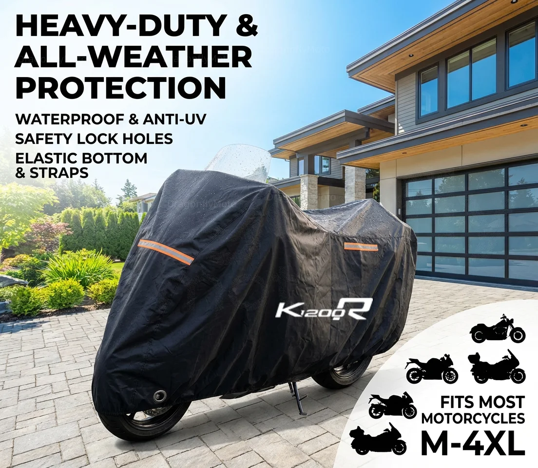 

Водонепроницаемые чехлы для мотоциклов BMW K1200R K1200S K 1200 R K 1200R 190T, защита от пыли, дождя, снега, УФ-излучения, для использования в помещении и на улице