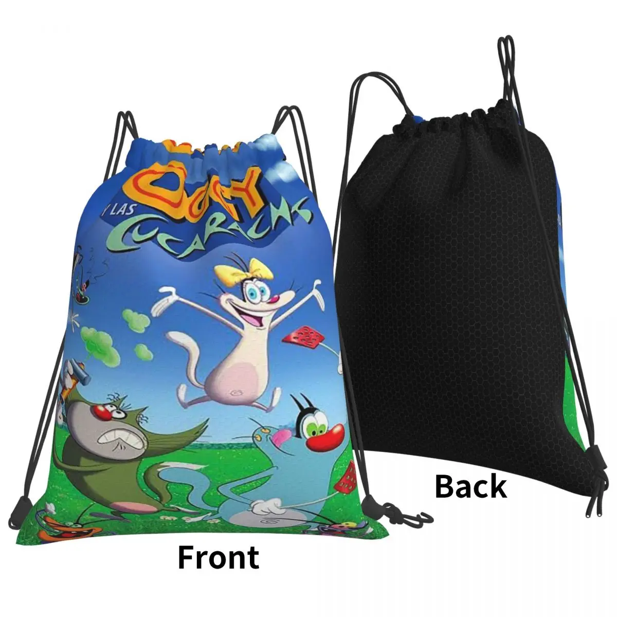 Animation Anime Film Oggy And The Cockroaches Backpacks Casual Drawstring Bags Sports Bag Book Bags for Man Woman School