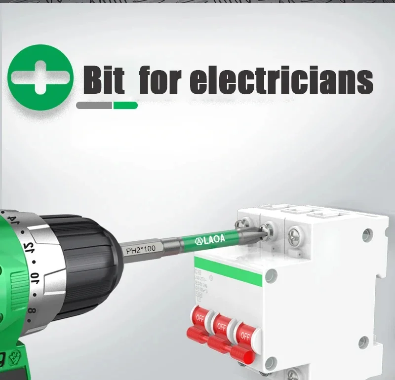 LAOA Starker magnetischer Kreuzschlitzschraubendreher S2 Schraubendreher-Bit für Elektriker PH2