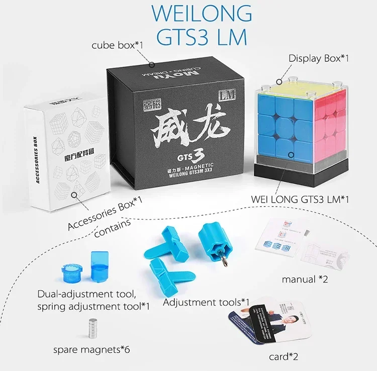 [Picube] MoYu WeiLong GTS3M 3x3 GTS V3 M LM 3x3x3 أُحجية مكعبات سحرية مغناطيسية GTS 3M 3x3 GTS2 M Speed cubo magico eudcation Kids