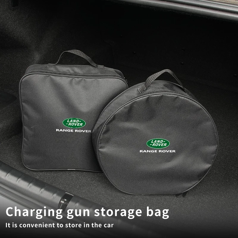 EV Car Charging Cable Storage Box Auto Charger Cables Carry Bag For Land Rover Range Rover Evoque Velar Defender Discovery 3 4