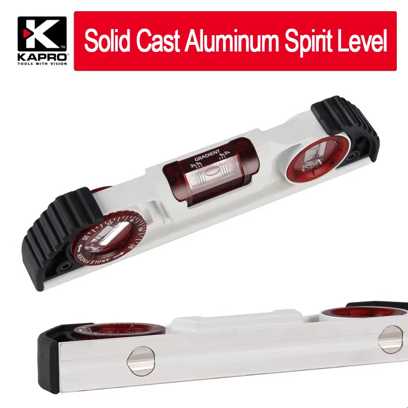 KAPRO Mini Spirit Level, Die-cast Aluminum Heavy-duty Solid Level with Magnetism, Ideal for Decoration & Tile Setting, Model 935