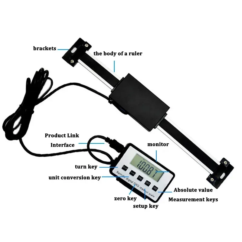 0-150mm/0-200mm/0-300mm 0.01 mm DRO Magnetic Remote Digital Readout Digital Linear Scale External Display