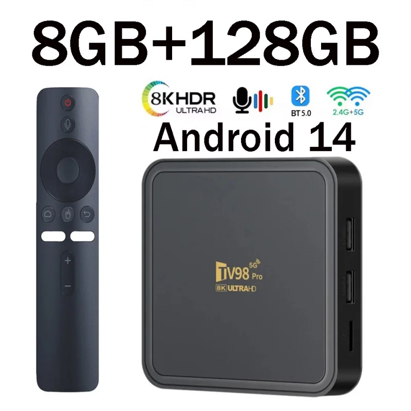 TV98 Pro TV Box Android 14 Поддержка