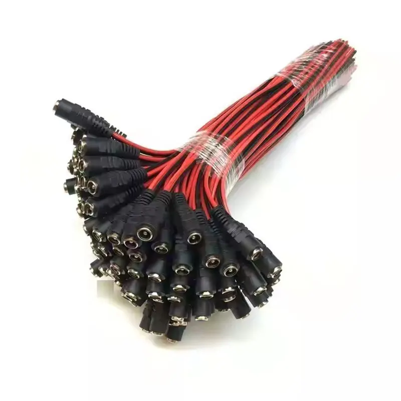 100pcs DC  Female Cable Adapter 5.5 X 2.1mm 28mm Length,For Power Supply  Or CCTV Camera Or LED Strip Light
