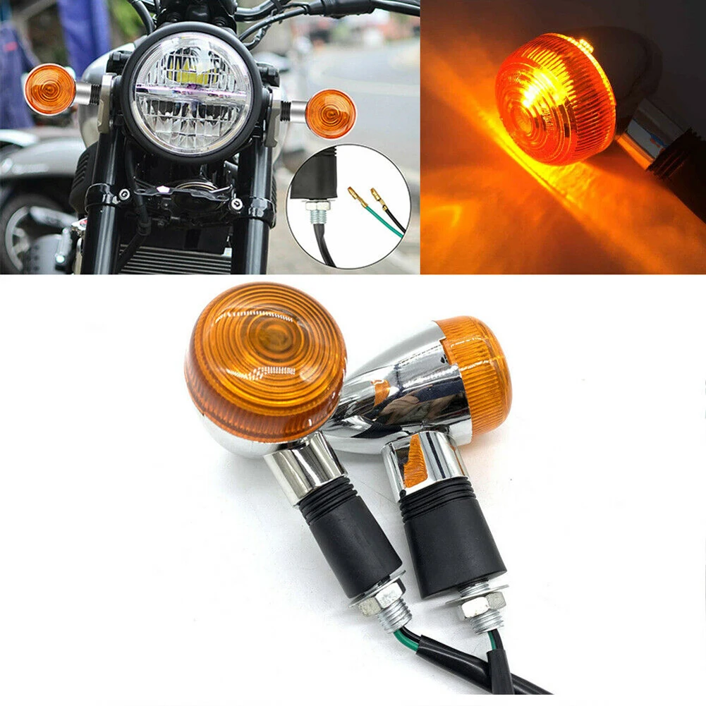 2pcs Motorcycle Turn Signals Lights For Honda Shadow VT 750 1100 VTX 1300 1800 C For Yamaha Kawasaki Universal RETRO Turn light