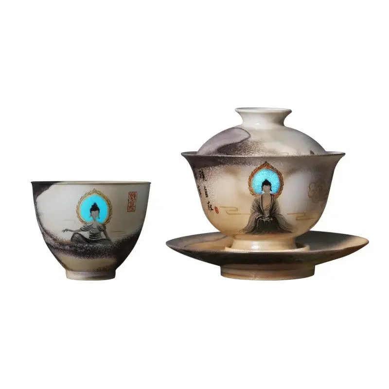 Jingdezhen hand-painted Dunhuang merchandise mural handmade teacup, master cup, retro tea cup