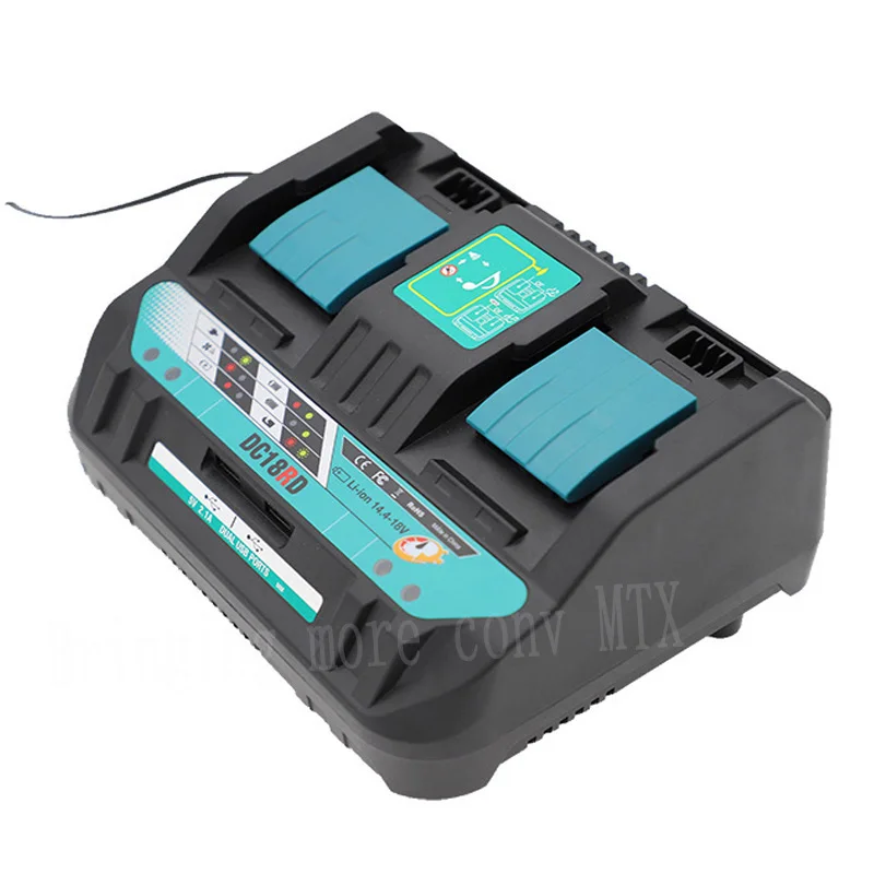 Double Port Li-ion Battery Charger 4A Charging Current for Makita 14.4V 18V BL1815 BL1830 BL1840 BL1850 Bl1430 DC18RC DC18RA